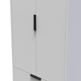 Hong Kong (Black Sleigh Legs) Tall 2 Drawer Wardrobe