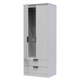 Hong Kong (Black Sleigh Legs) Tall 2 Drawer Wardrobe