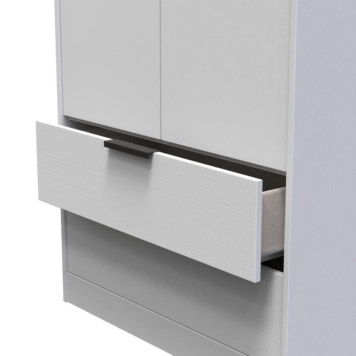 Hong Kong (Black Sleigh Legs) Tall 2 Drawer Wardrobe