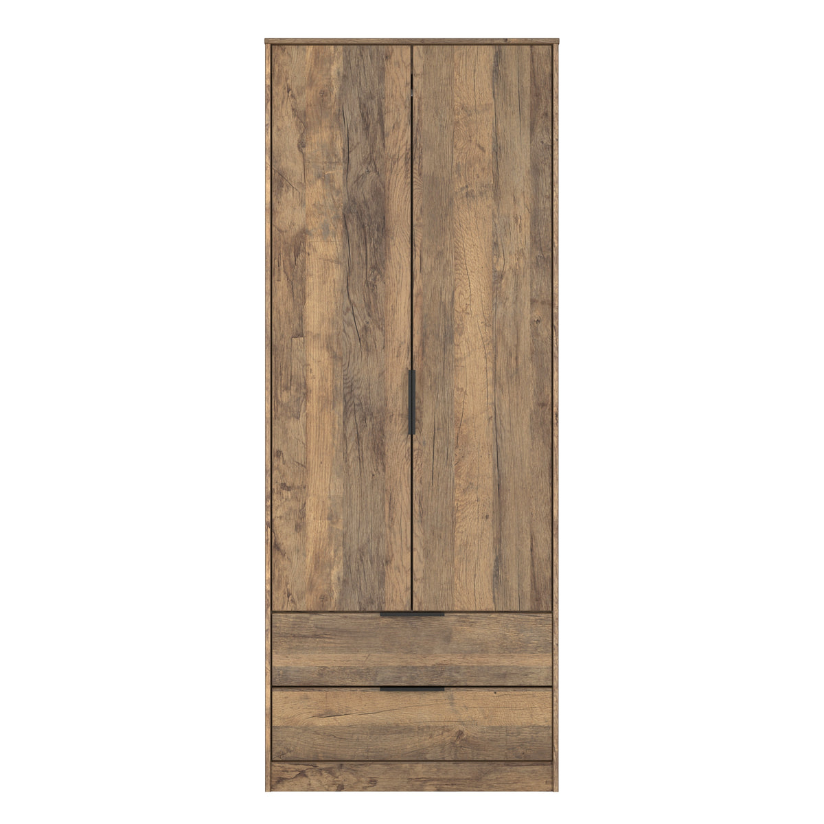Hong Kong (Black Sleigh Legs) Tall 2 Drawer Wardrobe