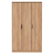 Hong Kong (Black Sleigh Legs) Tall Triple Plain Wardrobe