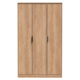 Hong Kong (Black Sleigh Legs) Tall Triple Plain Wardrobe