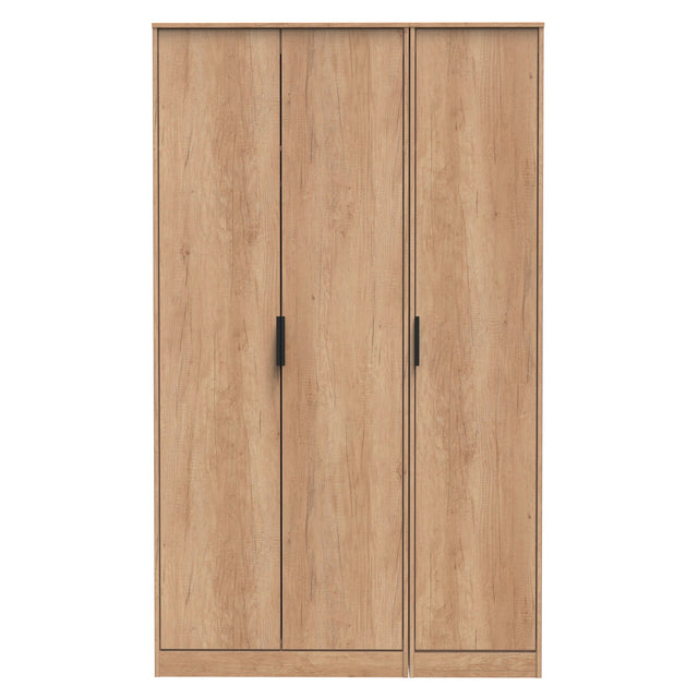 Hong Kong (Black Sleigh Legs) Tall Triple Plain Wardrobe