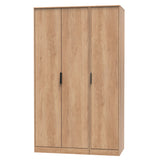 Hong Kong (Black Sleigh Legs) Tall Triple Plain Wardrobe