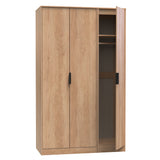 Hong Kong (Black Sleigh Legs) Tall Triple Plain Wardrobe