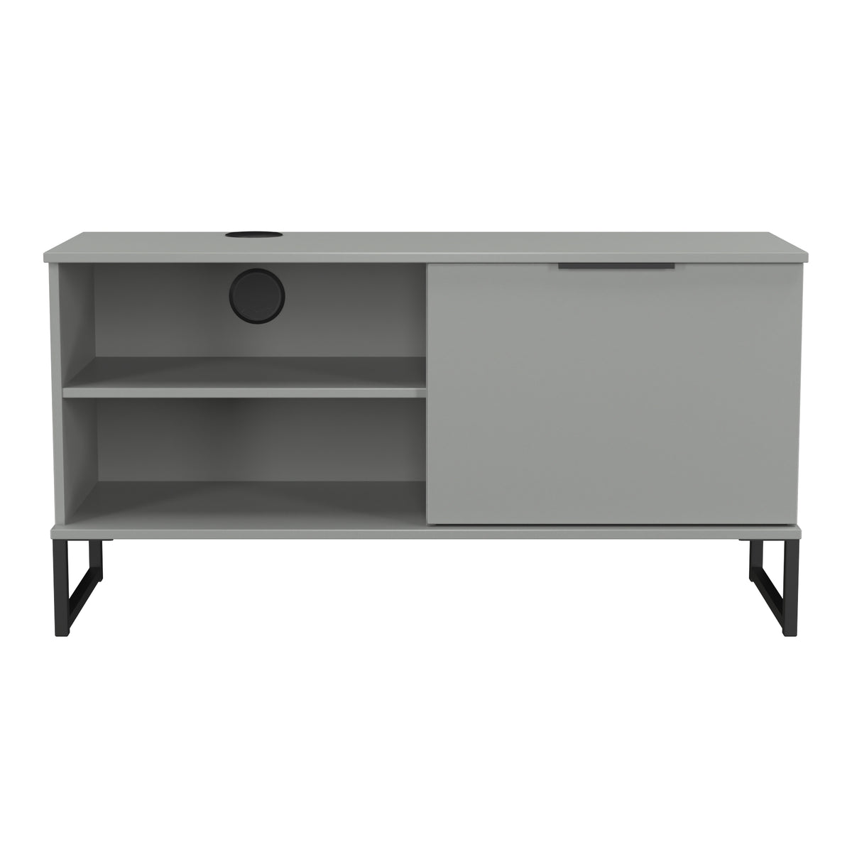 Hong Kong (Black Sleigh Legs) 1 Door 2 Shelf TV Unit