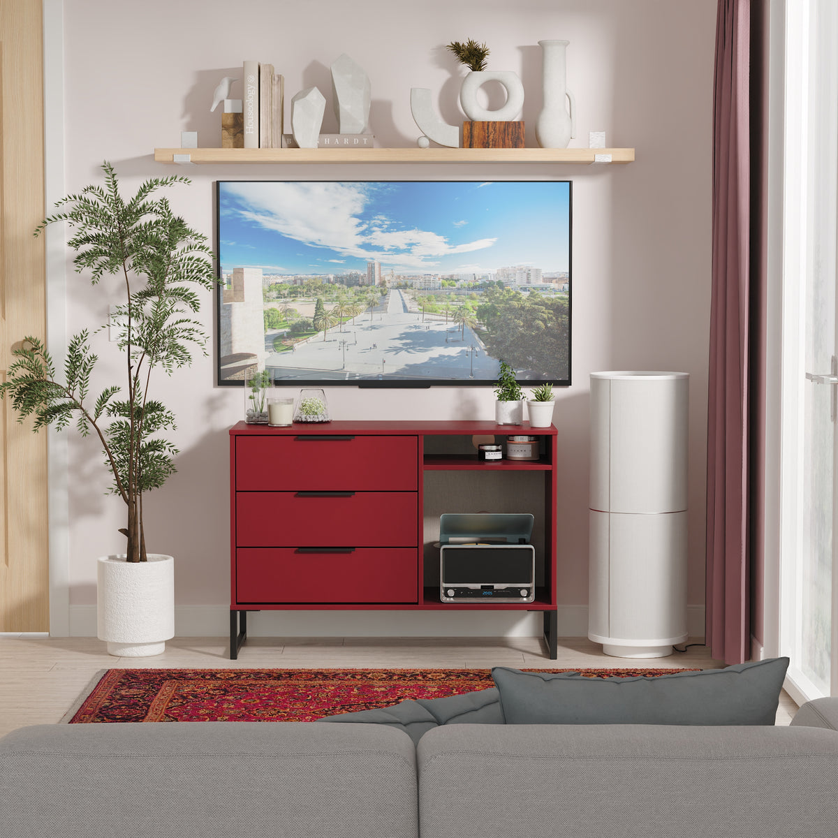 Hong Kong 3 Drawer TV Unit with legs