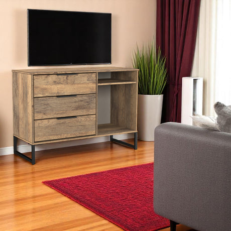 Hong Kong (Black Sleigh Legs) 3 Drawer TV Unit with legs