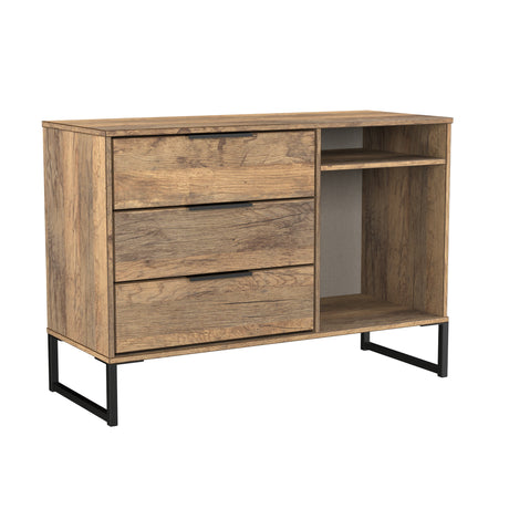 Hong Kong (Black Sleigh Legs) 3 Drawer TV Unit with legs