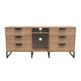 Hong Kong (Black Sleigh Legs) 6 Drawer TV Unit with legs