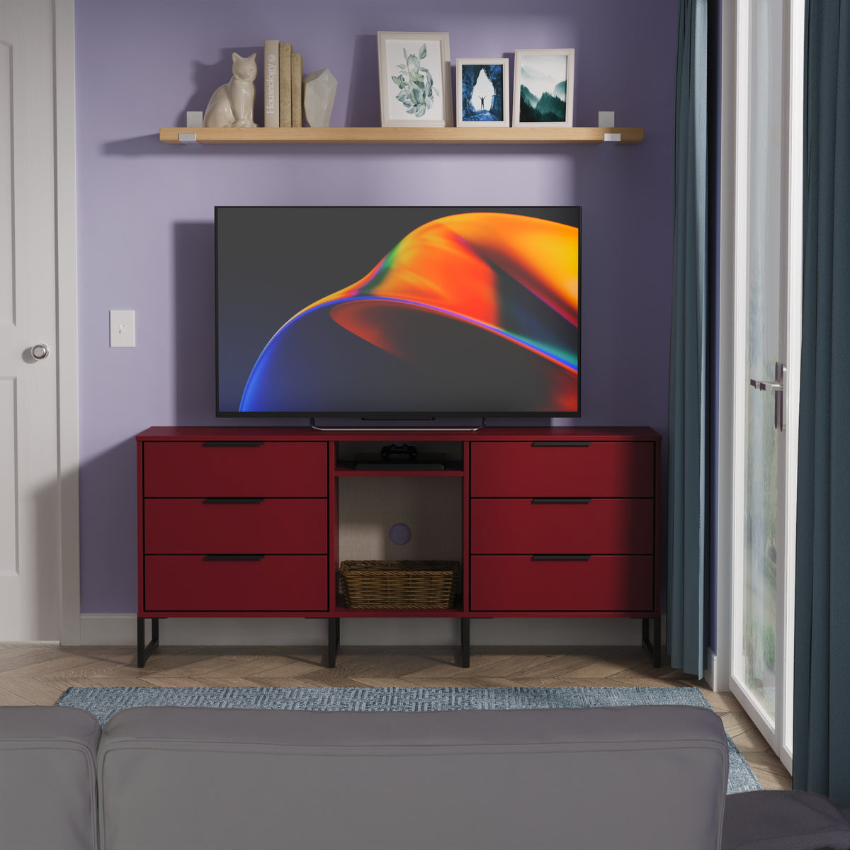 Hong Kong 6 Drawer TV Unit with legs