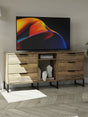Hong Kong (Black Sleigh Legs) 6 Drawer TV Unit with legs