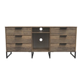 Hong Kong (Black Sleigh Legs) 6 Drawer TV Unit with legs