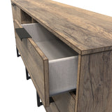 Hong Kong (Black Sleigh Legs) 6 Drawer TV Unit with legs