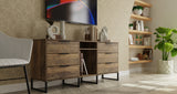 Hong Kong (Black Sleigh Legs) 6 Drawer TV Unit with legs