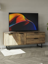 Hong Kong (Black Sleigh Legs) 2 Door 1 Drawer Wide TV Unit