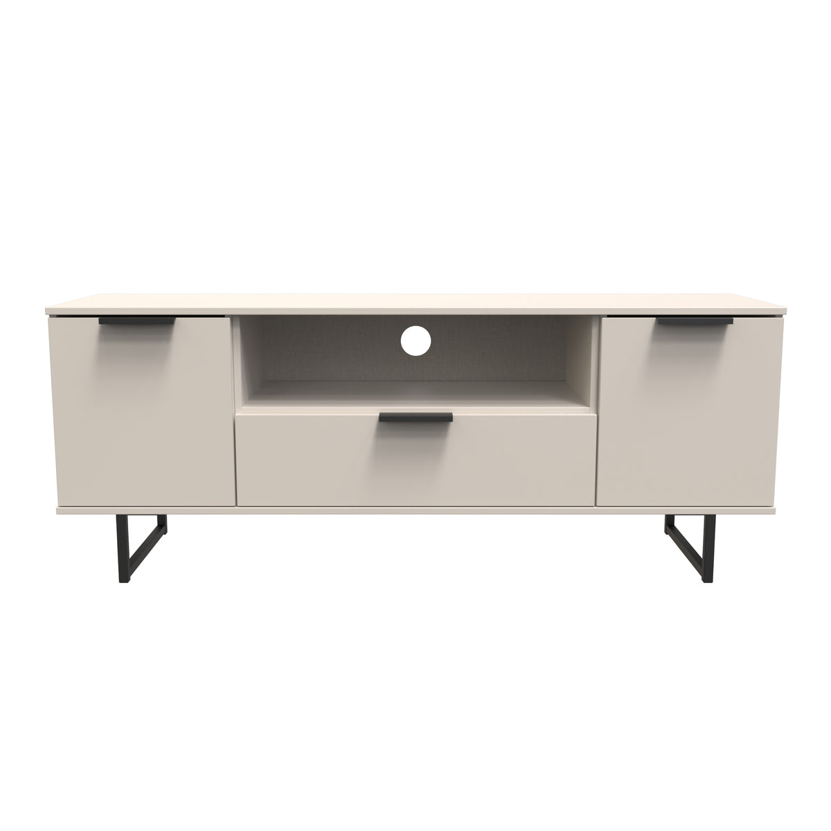 Hong Kong (Black Sleigh Legs) 2 Door 1 Drawer Wide TV Unit