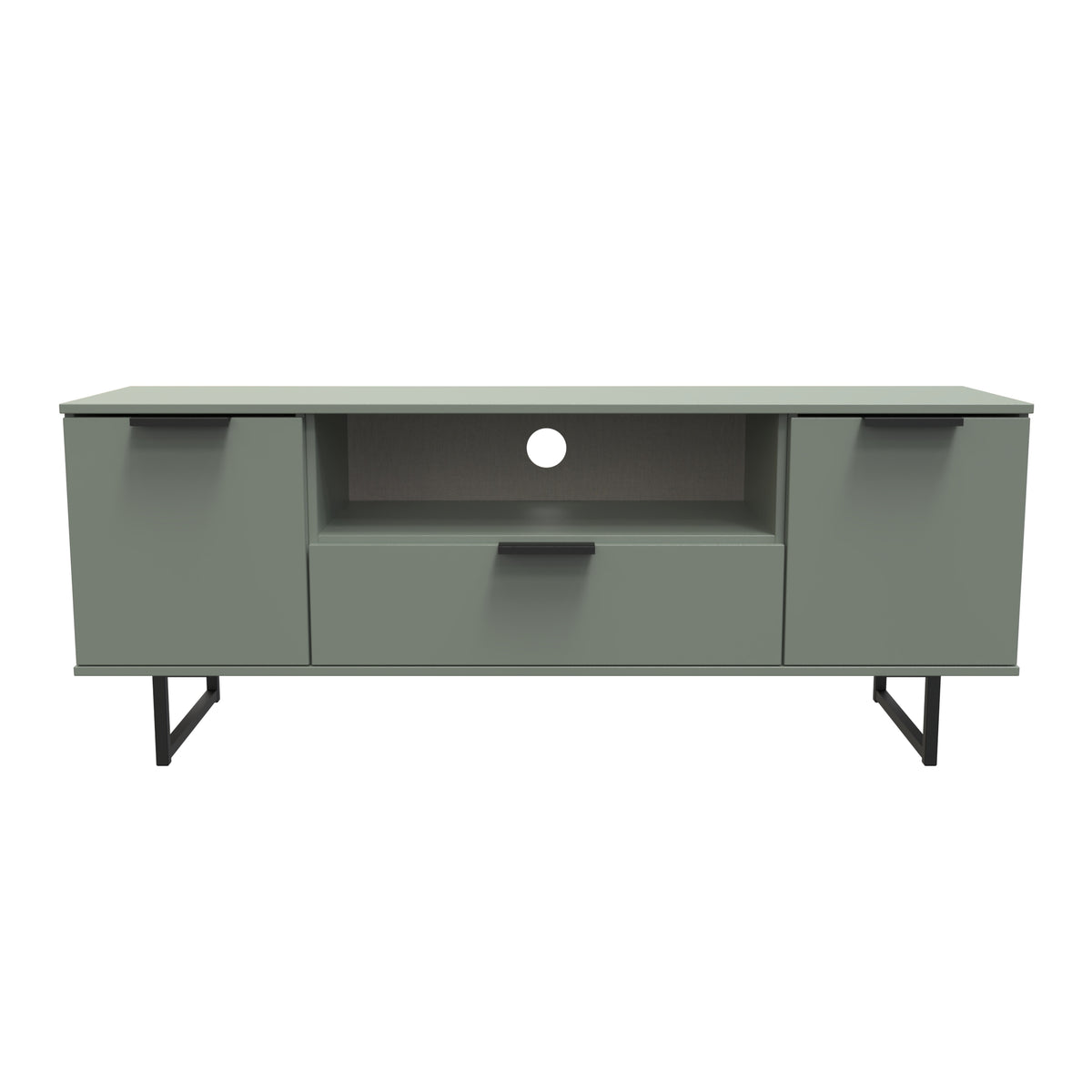 Hong Kong (Black Sleigh Legs) 2 Door 1 Drawer Wide TV Unit