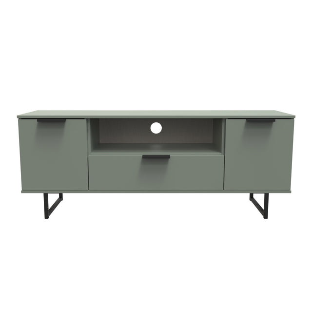 Hong Kong (Black Sleigh Legs) 2 Door 1 Drawer Wide TV Unit