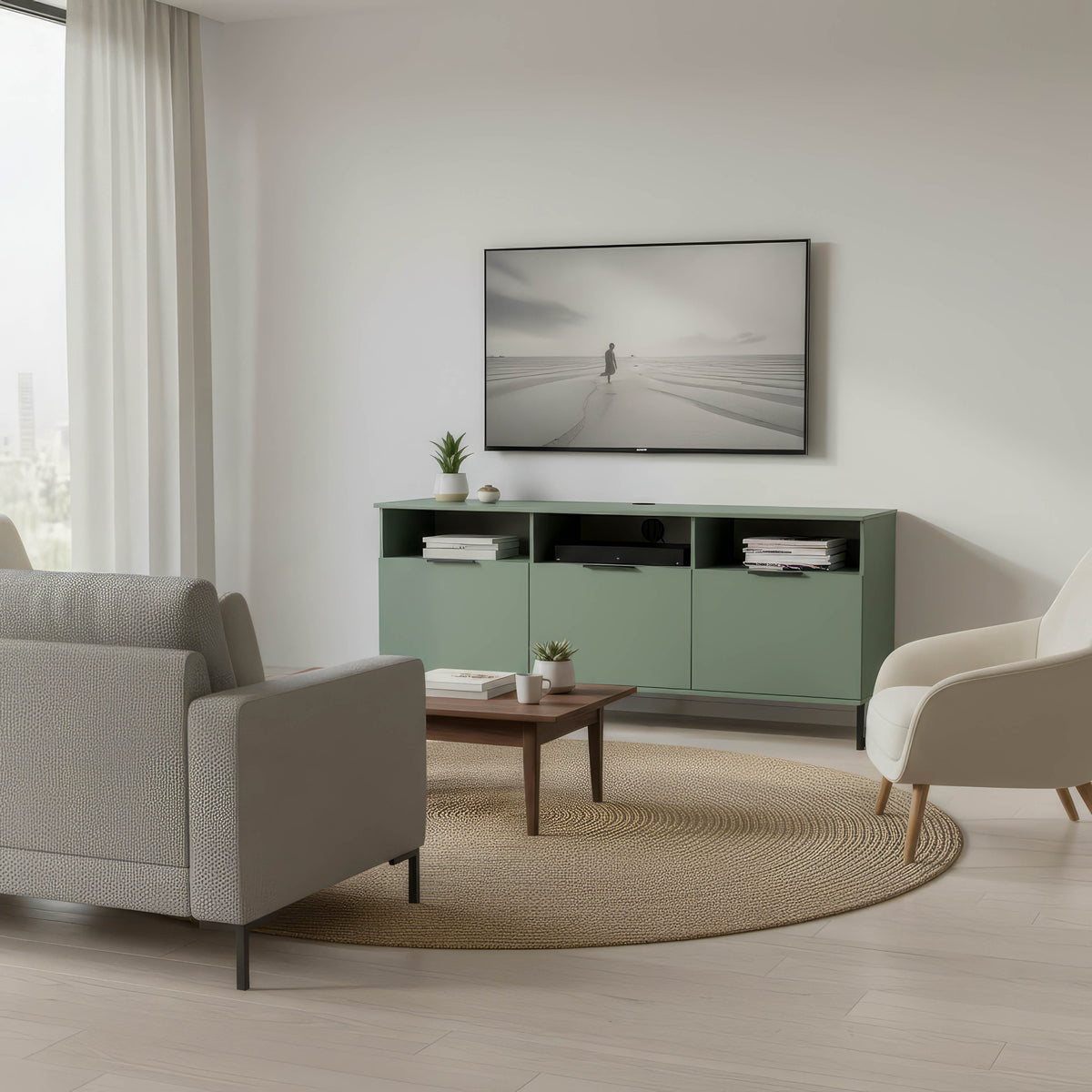 Hong Kong Multi-Media Large TV Unit with 3 Drop Doors