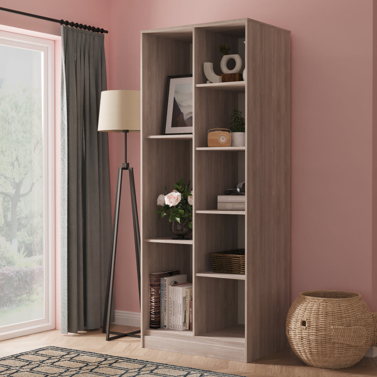 Hong Kong (Black Sleigh Legs) Tall Shelf Unit
