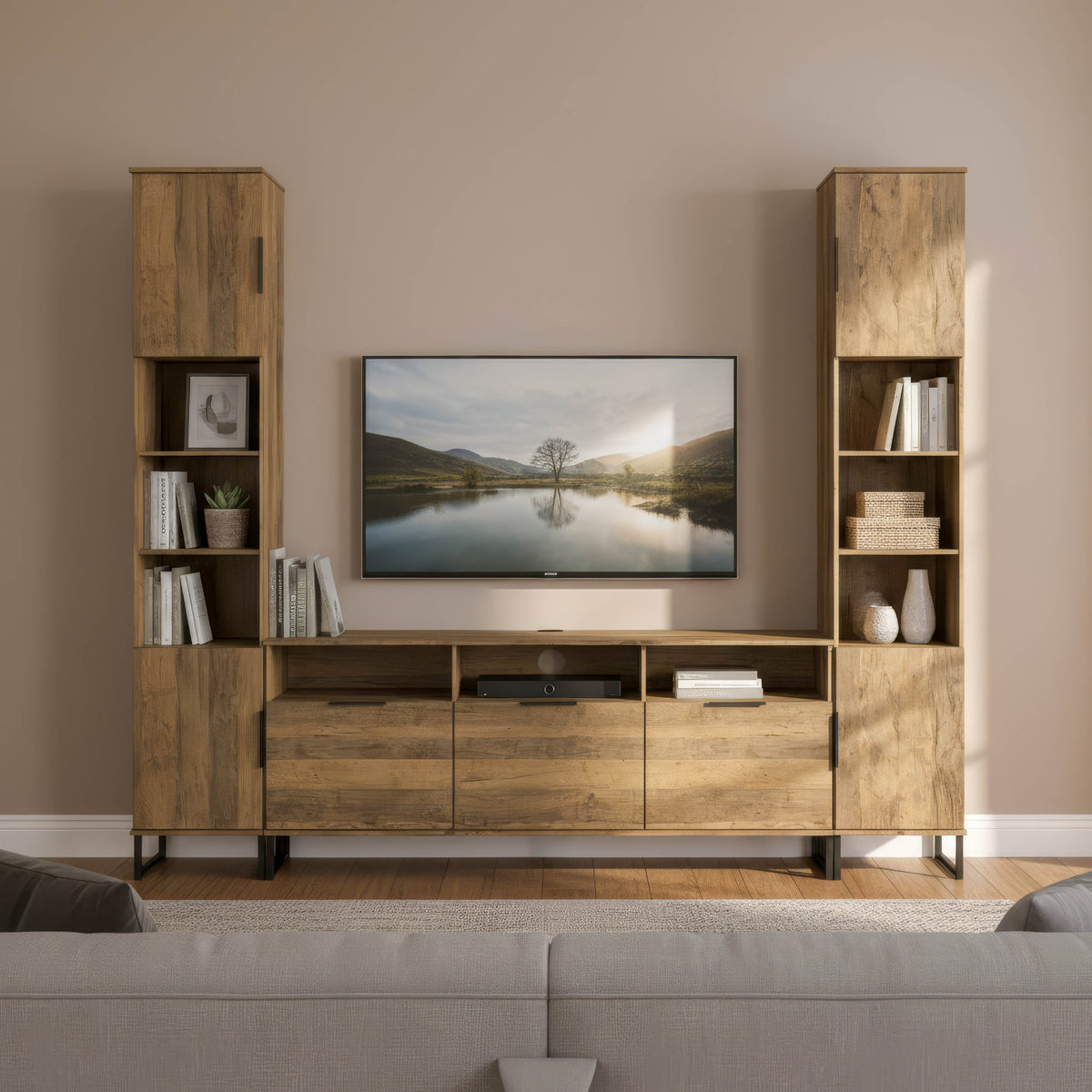 Hong Kong Multi-Media Set (Tall Upright LH, TV Unit & Tall Upright RH)