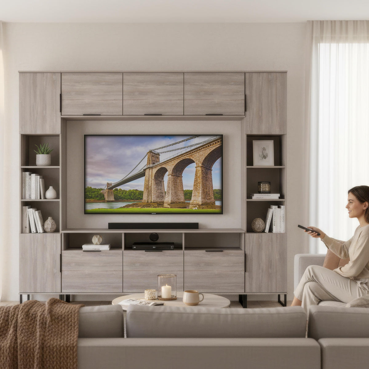 Hong Kong Multi-Media Set (Tall Upright LH, TV Unit, Tall Upright RH & Upper Unit)