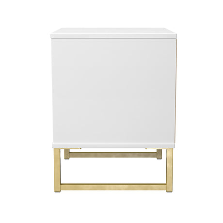 Hong Kong (Gold Sleigh Legs) 2 Drawer Bedside Cabinet