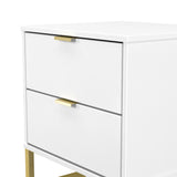Hong Kong (Gold Sleigh Legs) 2 Drawer Bedside Cabinet