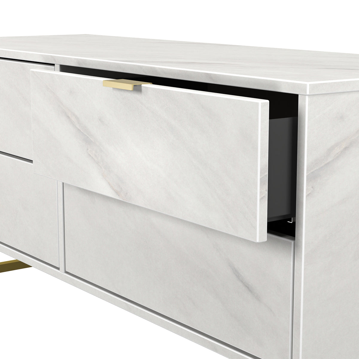 Hong Kong (Gold Sleigh Legs) 4 Drawer Bed Box