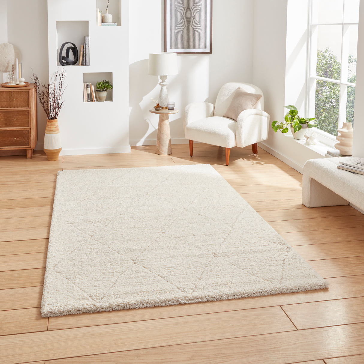 Ideal Shaggy 80260 Cream Berber Rug