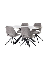 Jonah Upholstered Swivel Dining Chair with Return (Set of 2)