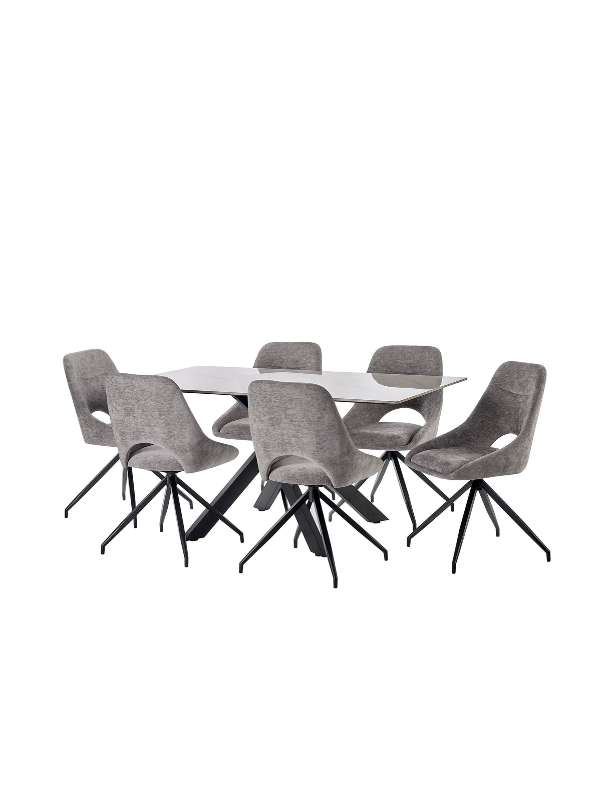 Jonah Upholstered Swivel Dining Chair with Return (Set of 2)