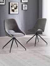 Jonah Upholstered Swivel Dining Chair with Return (Set of 2)