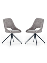 Jonah Upholstered Swivel Dining Chair with Return (Set of 2)