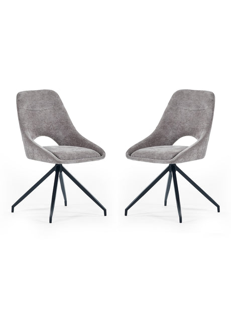 Jonah Upholstered Swivel Dining Chair with Return (Set of 2)