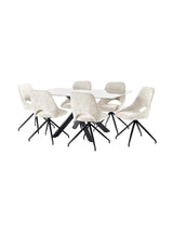 Jonah Upholstered Swivel Dining Chair with Return (Set of 2)