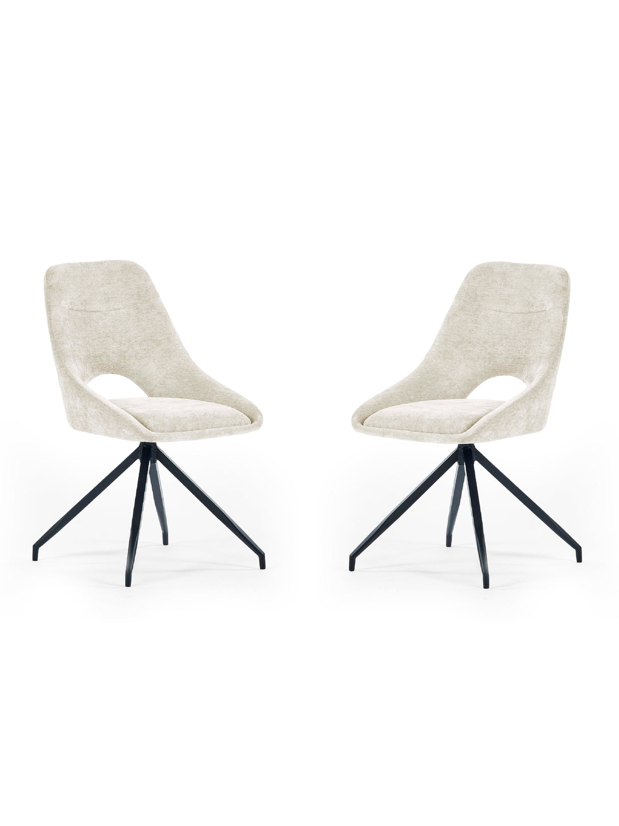 Jonah Upholstered Swivel Dining Chair with Return (Set of 2)