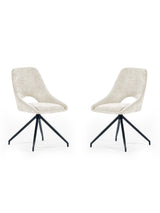 Jonah Upholstered Swivel Dining Chair with Return (Set of 2)