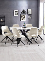 Jonah Upholstered Swivel Dining Chair with Return (Set of 2)