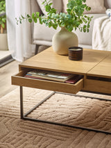 Kade Rectangular Coffee Table with Pull-Out Trays
