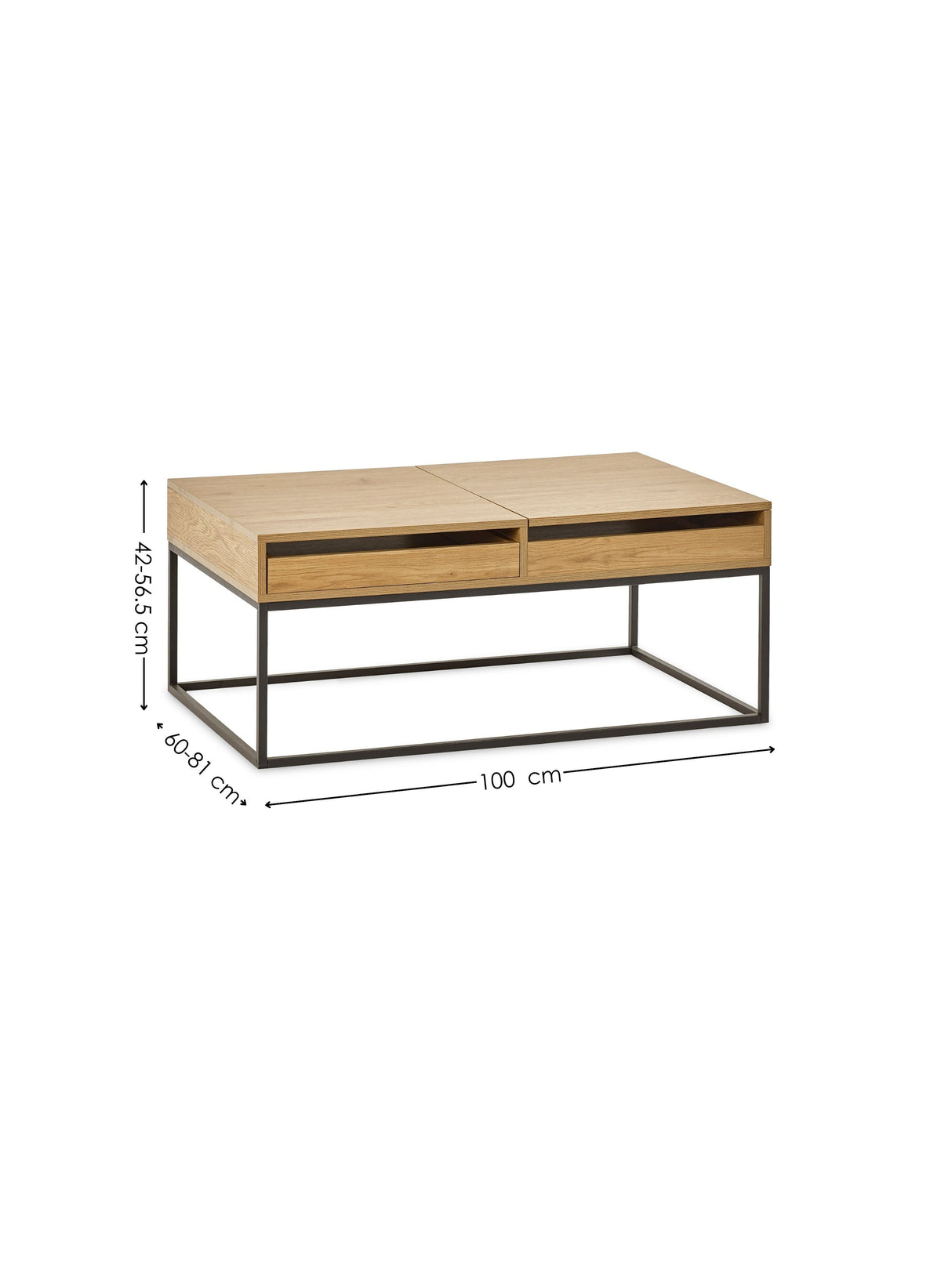 Kade Rectangular Coffee Table with Pull-Out Trays