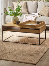 Kade Rectangular Coffee Table with Pull-Out Trays