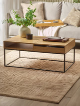 Kade Rectangular Coffee Table with Pull-Out Trays