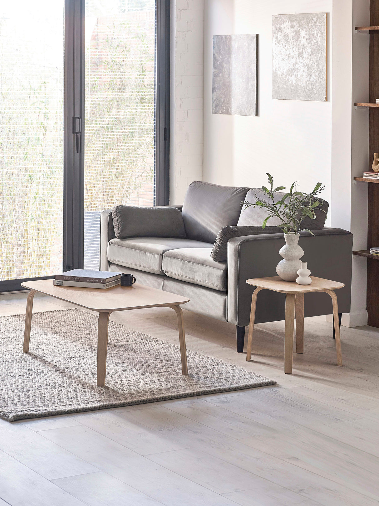 Kaito Square Side Table with Curved Legs