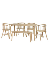 Kaito Rectangular 4 Seater Dining Table with Curved Legs