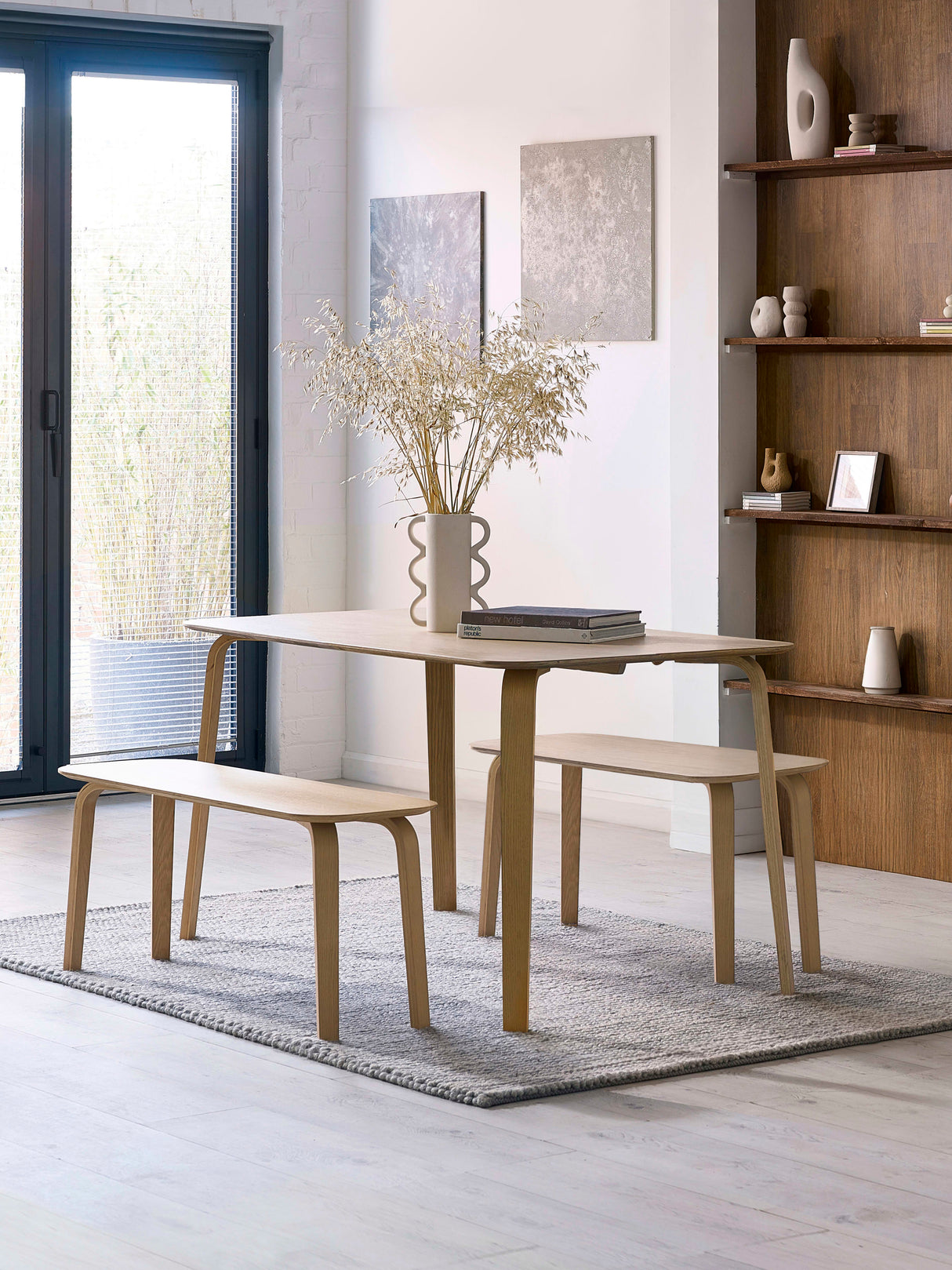 Kaito Rectangular 4 Seater Dining Table with Curved Legs
