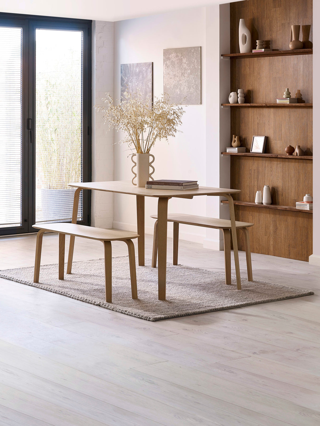 Kaito 2 Seater Dining Bench with Curved Legs
