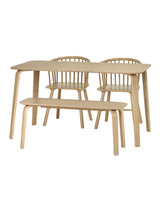 Kaito 2 Seater Dining Bench with Curved Legs