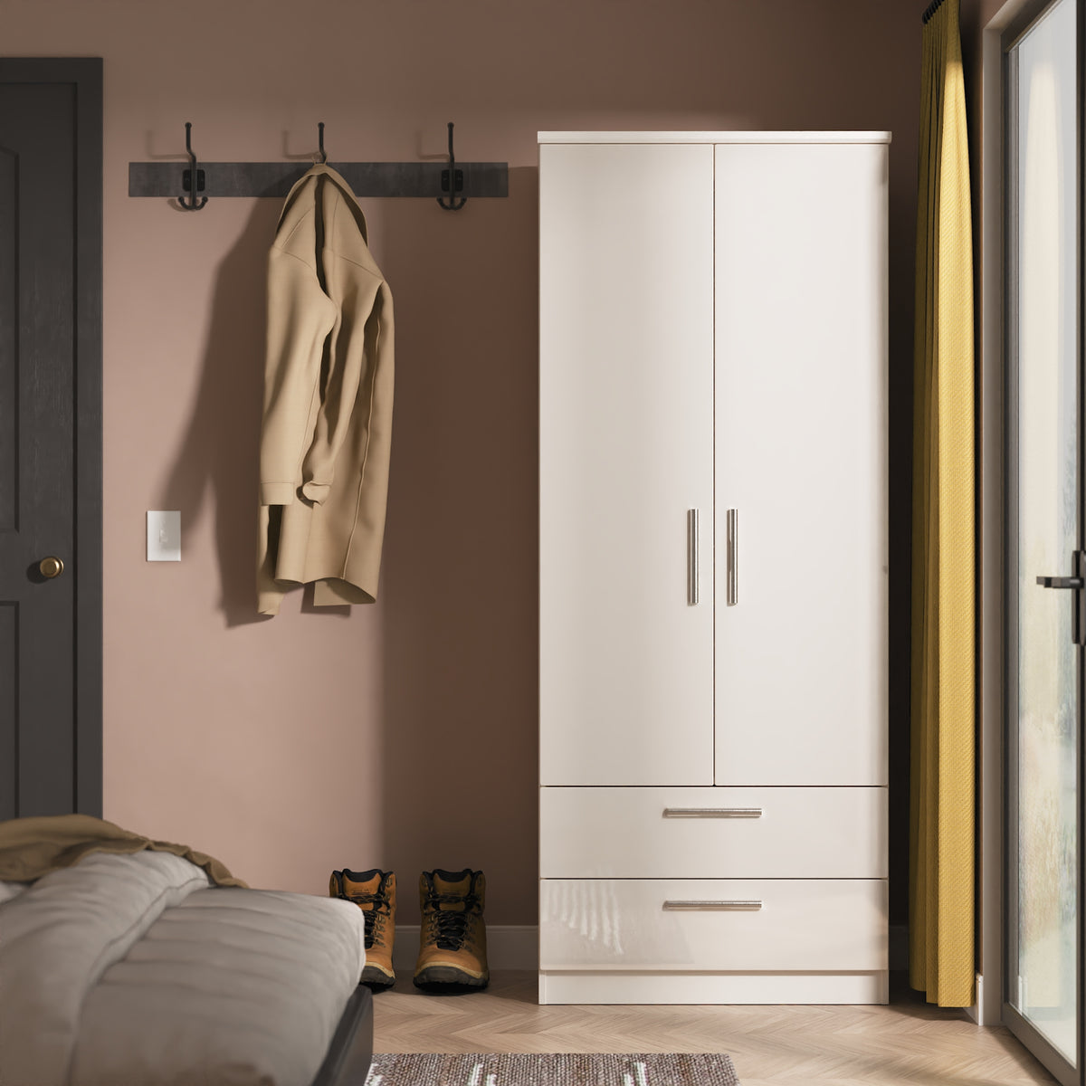 Knightsbridge 2ft6in 2 Drawer Wardrobe